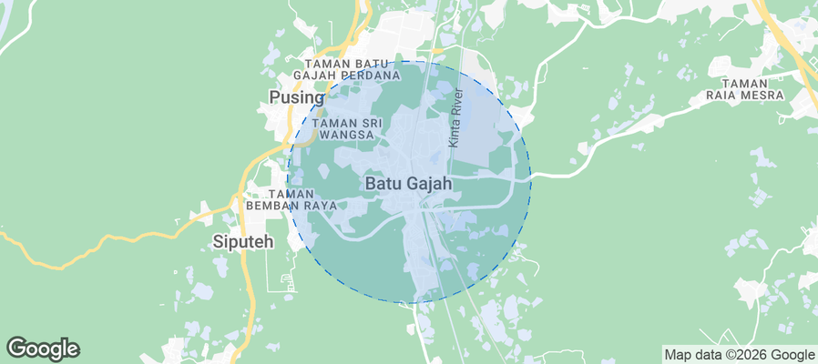Batu Gajah Airbnb map